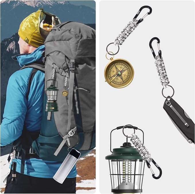 EOTW Carabiner Keychain,Paracord Keychain Small Aluminum Clip D Ring for Camping, Hiking, Fishing, Or As A Key Organizer