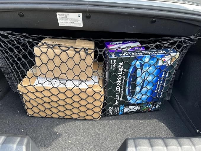 Rear Trunk Organizer Cargo Net for BMW Z4 2019-2026 – Envelope Style Cargo Net for Convertible – Premium Mesh Elastic Car Trunk Organizer Vehicle Carrier Storage–Compatible with BMW Z4