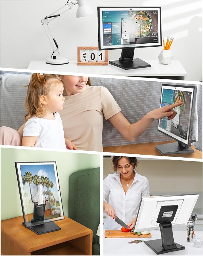 WEARSON Mount Stand for Amazon Alexa Echo Show 15 (1st, 2nd Gen), Tilt, and Rotate Stand Made for Amazon Echo Show 15 Vesa Monitor Stand Adjustable Echo Show 15 Mount, Vesa 75*75 100*100 Black