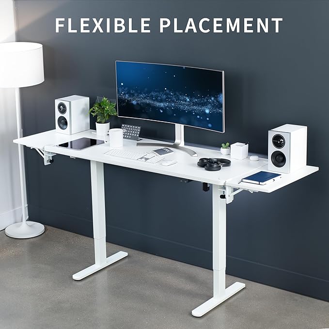 VIVO Clamp-on 24 x 12 inch Foldable Desk Extender, Wrist Support Arm Rest, Office Keyboard Tray, Side Table Extension Attachment, White, DESK-EXT24W