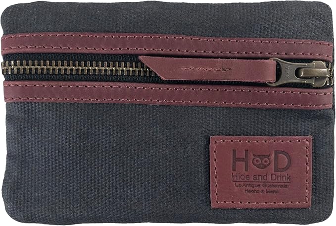 Hide & Drink, Multi-Tool Pocket Pouch, Compact Multipurpose EDC Zippered Bag, Mini Camping Tool Case, Waxed Canvas, Knife Holster, Handmade Slim Organizer