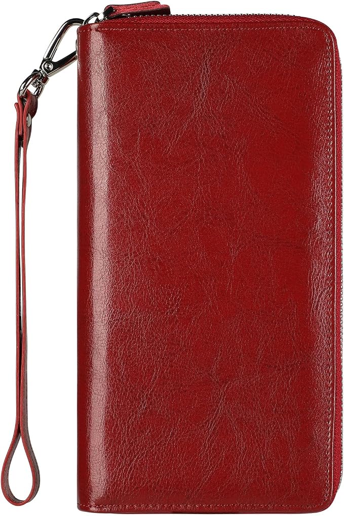 Lavemi Small Compact Women Wallet RFID Blocking Genuine Leather Bifold Purse with ID Windows
