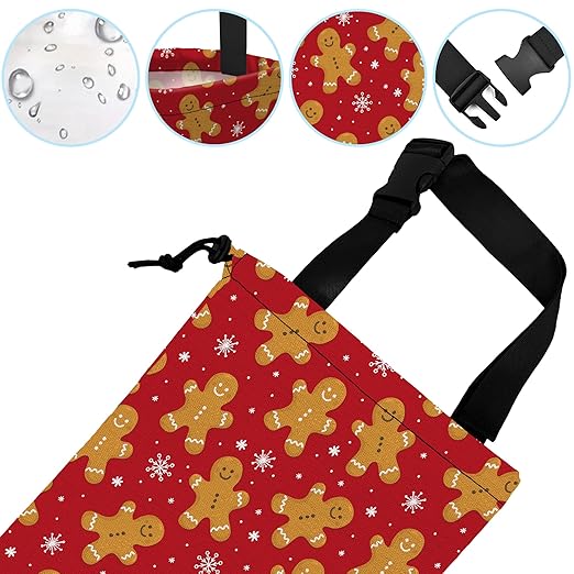 Car Trash Bag Gingerbread Man Car Garbage Bag Hanging Car Trash Can for Back Seat with Drawstring