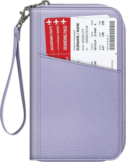 Fintie Family Passport Holder Wallet, RFID Blocking Travel Document Organizer Clutch Bag Credit Cards Case Cover for Women Men