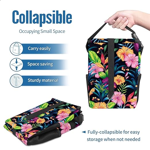Car Trash Can – Multi-Purpose, Lightweight and Portable with Durable Water-Resistant Coating, No Installation Required, Practical and Ample Capacity, Variety of Colors.Rose Flower