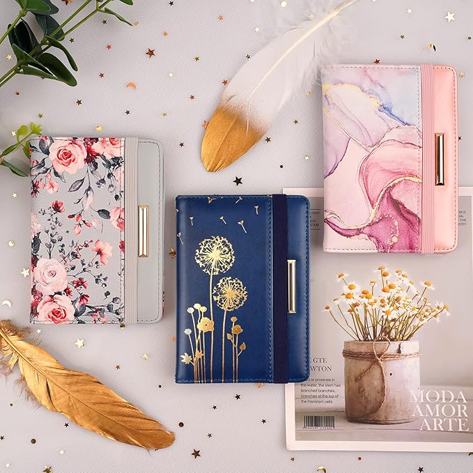 Coco Rossi Women's Fashion Dandelion Passport Wallet, Blue, RFID Blocking, 7 Compartments, Faux Leather