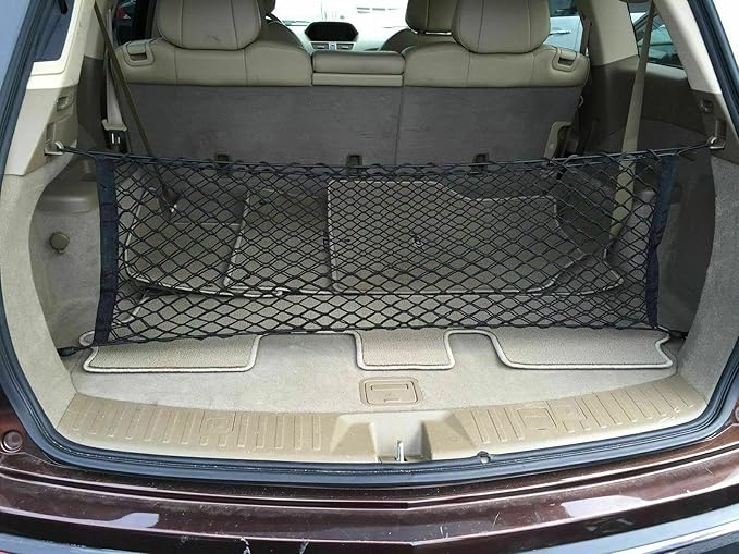 Rear Trunk Organizer Cargo Net for Acura MDX 2007–2013 – Envelope Style Cargo Net for SUV – Premium Mesh Elastic Car Trunk Organizer Vehicle Carrier Storage–Compatible with Acura MDX