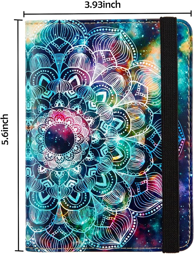 AIRMORS Passport Holder,Passport Cover Rfid Blocking Travel Wallet Cute Personalized Womens Mens Credit Card Wallet (Mandala in the Galaxy)