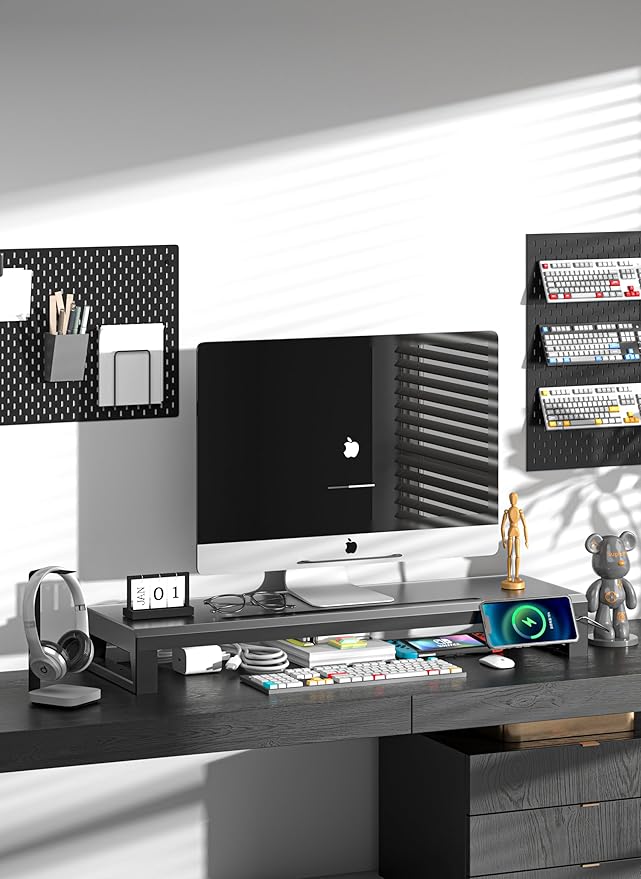 Computer monitor stand Laptop Desk Shelf & Monitor Riser ï¼?7.55 inches,22W charging , 2 USB 3.0 , and 1 USB 2.0ï¼?Monitors/PC/Laptop/Computer Space Saver Organizer ，Heavy Duty Gift Gaming Studio Office (USB Hub Fast Charging Version, 700mm)