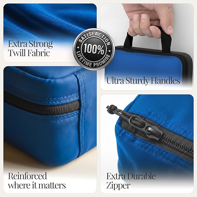 Well Traveled 8 pcs Compression Packing Bags Cubes Set with HybridMax Double-Capacity Design - Packing Cubes for Travel Compression to Maximize Limited Luggage Space, Blue