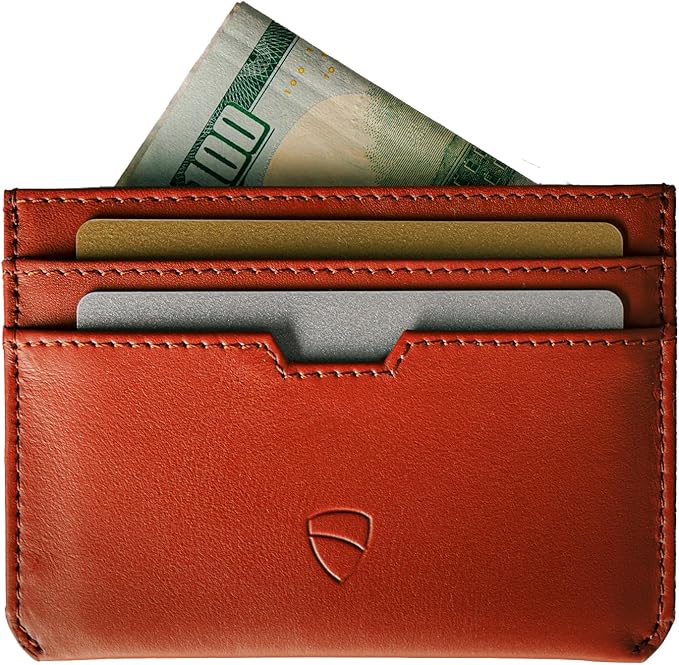 Vaultskin MOORGATE Slim Card Holder – Minimalist Leather Wallet with RFID Blocking, Front Pocket Credit Card Case for Men & Women