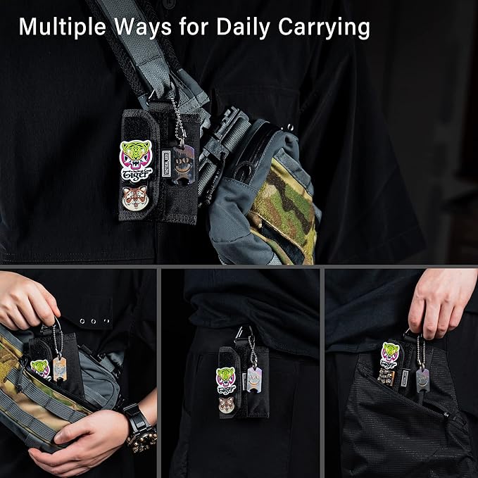 TACTICAL GEEK Storage A2 S EDC Pouch Organizer, Nylon Coin Purse, Multi-Purpose Storage Pocket, Cool Slim Multitools Pocket Organizer for Men, Compact Gadget Pouch for Daily Carry Black