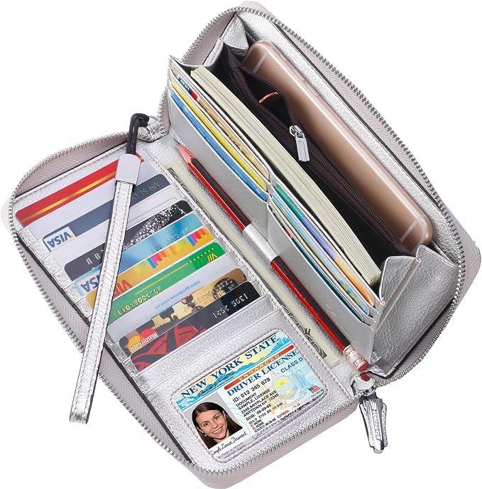Lavemi Small Compact Women Wallet RFID Blocking Genuine Leather Bifold Purse with ID Windows