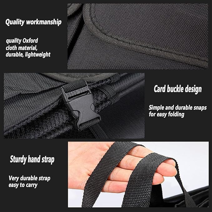 51L Large Capacity Trunk Organizer for Car,Oxford Cloth SUV Trunk Organizer with 2 Pocket and 4 Net Storages Tools Toys Foods,Universal Foldale Car Organizers and Storage