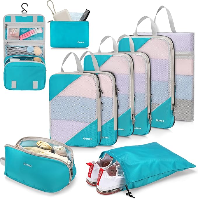 Compression Packing Cubes, Gonex Extensible Storage Mesh Bags Organizers