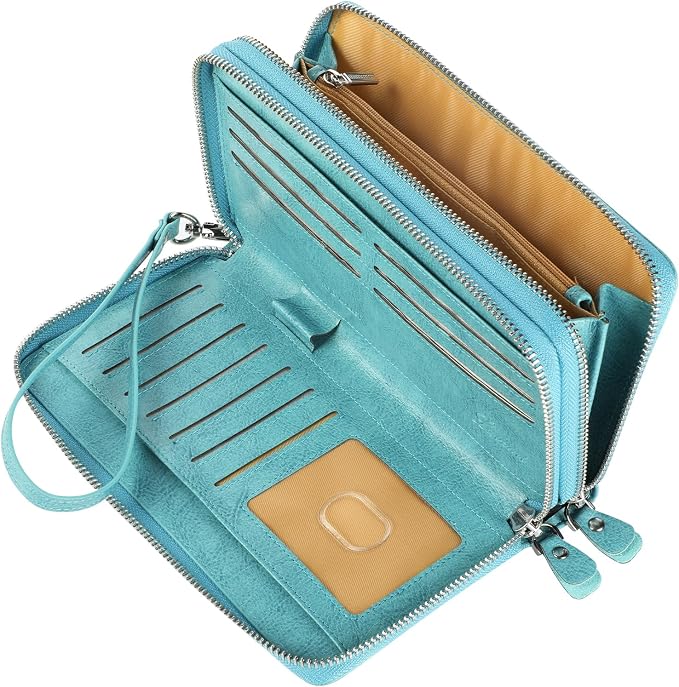 Lavemi Small Compact Women Wallet RFID Blocking Genuine Leather Bifold Purse with ID Windows