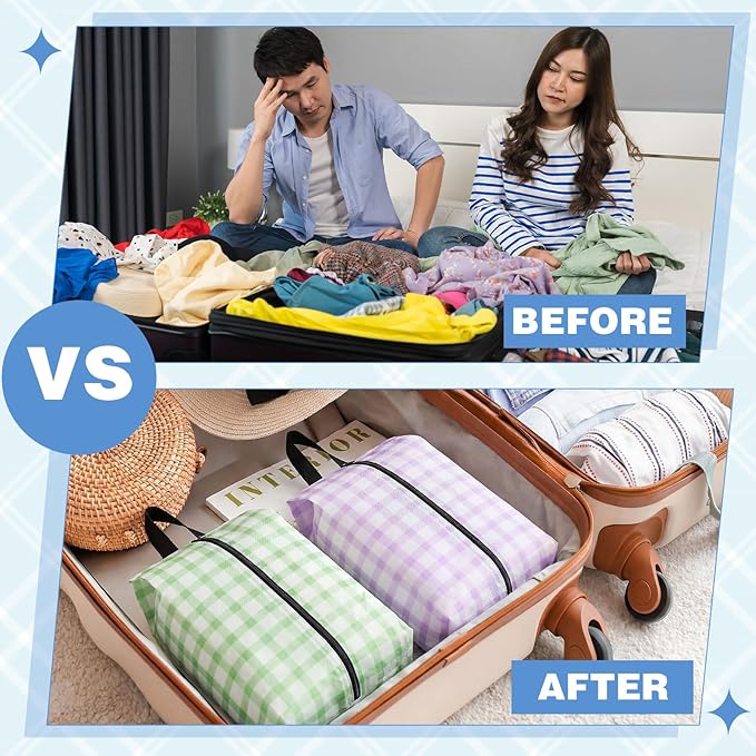 6 Pcs Travel Shoe Bags with Zipper Nylon Portable Waterproof Suitcase Shoe Organizer Packing for Golf(L,Fresh Color)