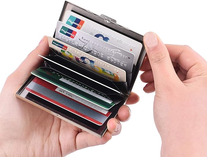 BONSYL® Credit Card Holder, RFID Blocking Slim Metal Credit Card Wallet, with Card Slots, for Women and Men. | RFID Blocking, Slim, 6 Card Slots