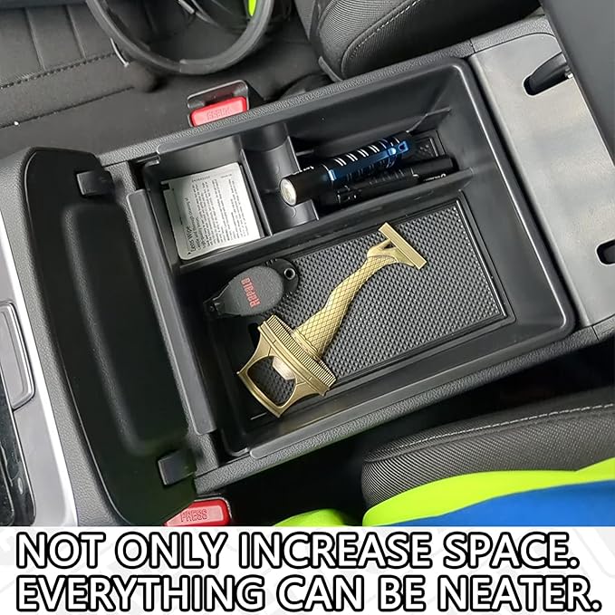 HGWEI Center Console Organizer Compatible with 2022-2024 Hyundai Tucson & Santa Cruz 2022-2026 Interior Accessories Armrest Storage Box Insert Tray (Not for 2025 Limited/Hybrid/Plug-in Hybrid) Black