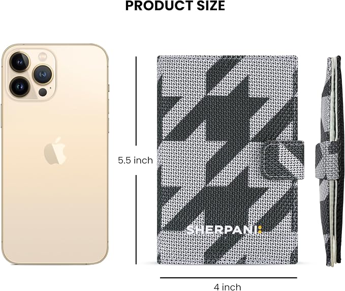 Sherpani Vienna, RFID Blocking Passport Holder, Travel Passport Cover Wallet, Travel Documents Organizer Protector, Travel Gift (Houndstooth)