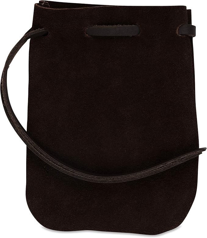Nabob Leather Leather Drawstring Pouch, Coin Bag, Medicine Tobacco Pouch Medieval Reenactment Made in U.S.A Size 5.75" x 4.25"