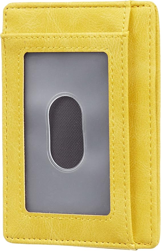 Travelambo Slim Wallet Front Pocket Minimalist Leather RFID Blocking Medium Size