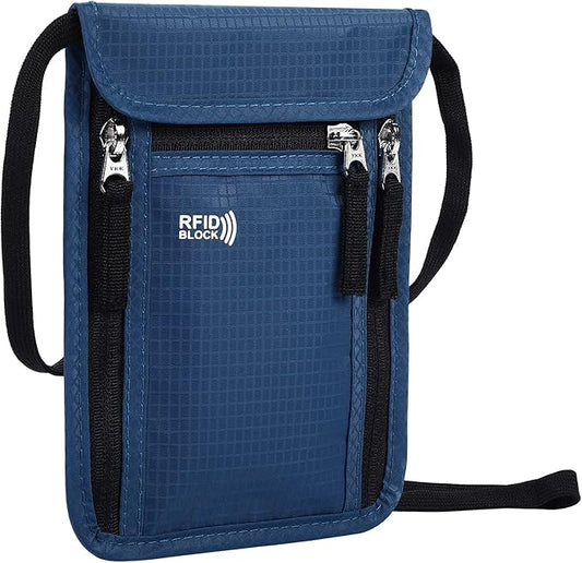 Travel Pouch Neck Wallet Family Passport Holder Organizer Case with RFID Blocking | RFID Blocking