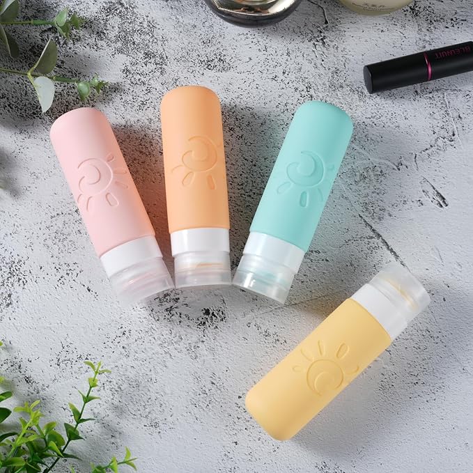 Zafit Travel Bottles - TSA Approved 3oz Leak Proof Containers for Toiletries (Multicolored)