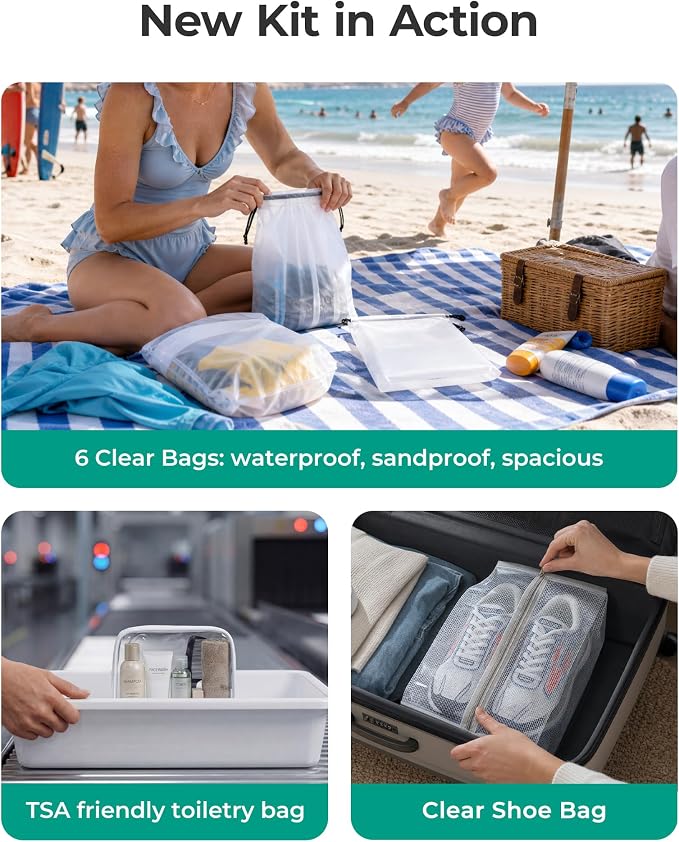 BAGSMART 6 Set /4 Set/2 Set Compression Packing Cubes for Travel, Lightweight Luggage Organizer Bags, Durable Space Saver Bags Travel Essentials