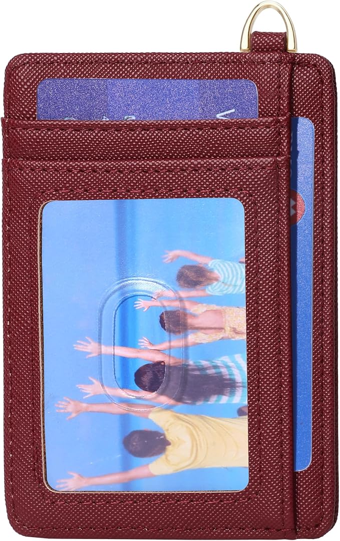 Badiya Credit Card Holder Slim Minimalist Wallet, Front Pocket Purse RFID Blocking Wallet Compact Card Case with ID Window for Women & Men