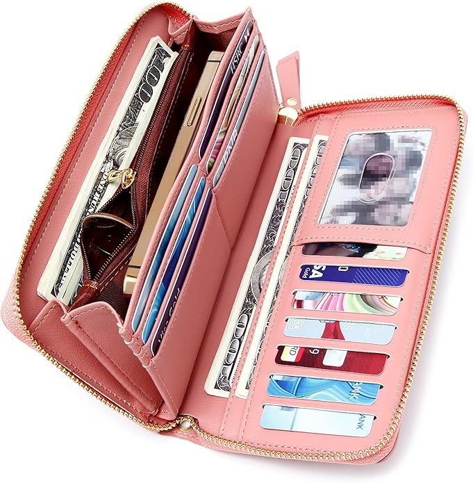 GEEAD Custom Design Wristlet Wallets for Women PU Leather RFID Blocking Wallet