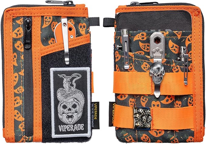 VIPERADE VE36 EDC Pouch Pocket Organizer, Slim EDC Pocket Organizer with Zipper, Tactical Pouch for Flashlight, Multitool, Pen, Notebook, Compact EDC Gear Pouch