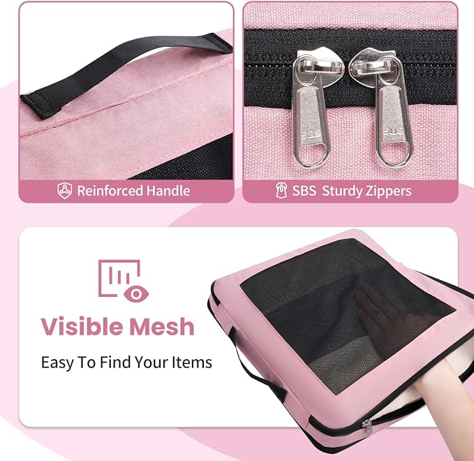Compression Packing Cubes for Travel, Lightweight Vacation Travel Essentials, Travel Accessories for Suitcase Organizer Bags Set, Durable Luggage Organizer