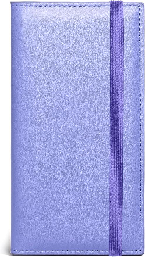 Zreal Checkbook Cover for Men and Women, Premium Vegan Leather Checkbook Holder for Top & Side Tear Duplicate Checks with RFID Blocking (Lavender Blue)
