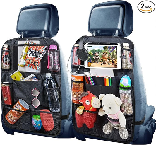 Backseat Organizer for Kids with USB/Headphone Hole - 2 Pack