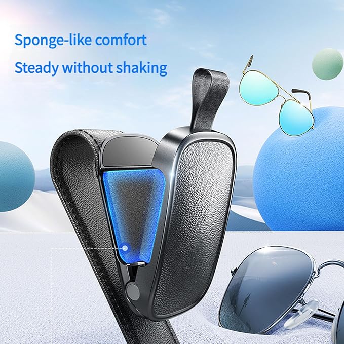 Magnetic Leather Eyewears Holder Sunglass Clip Suitable For Car Visors Secure ABS PC Design Easy Installation