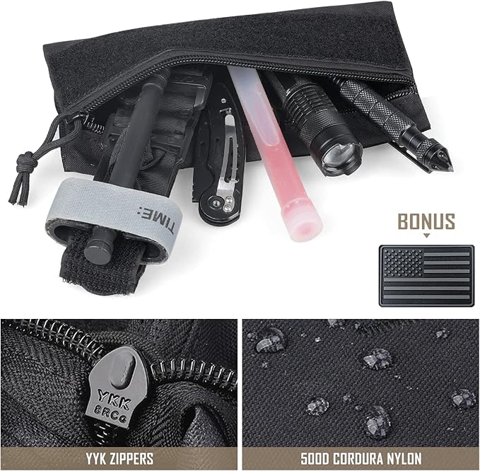 WYNEX Tactical Tool Zipper Pouch, Bag Insert EDC Organizer Utility Admin Storage Pocket Accessories Snack Pouch with Hook Backing for MK3 MK4 Chest Rig