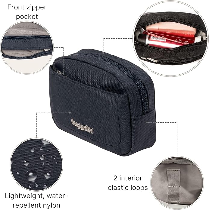 Baggallini Women's Pocket Cosmetic - Lightweight Bag - Travel Essentials Makeup Organizer Mini