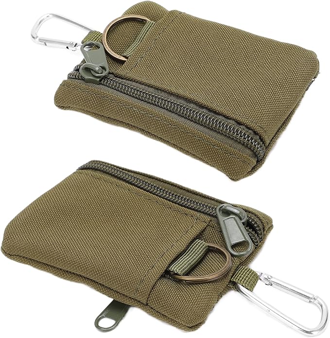 Mini Size EDC Utility Pouch Bags, Molle Pouch with Carabiner, EDC Pocket Organizer, Mini Molle Pouch Wallet for Biking Camping