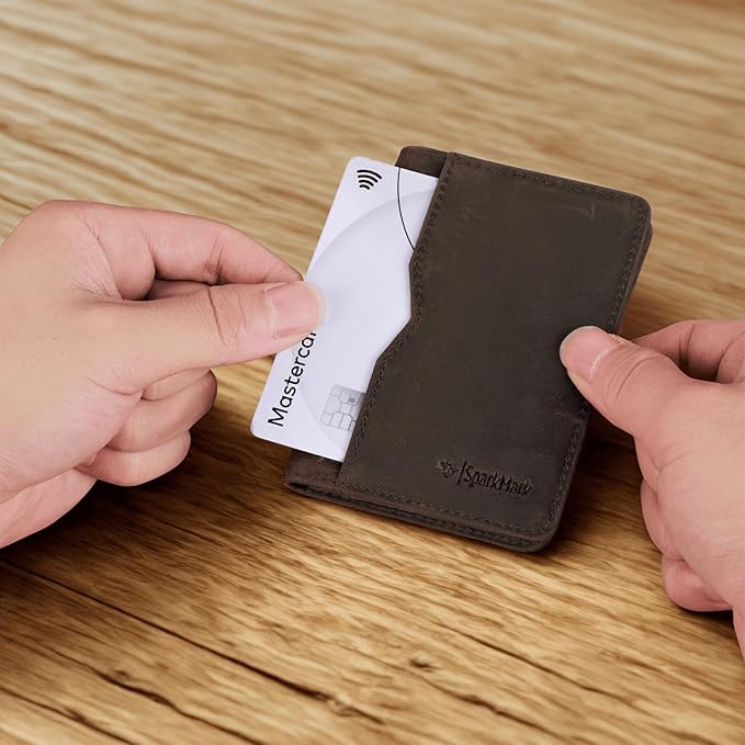RFID Blocking Slim Wallet for Men | Thin Bifold Credit Card Holder Wallet | Mens Wallet Slim Business Card Case | Minimalist Front Pocket wallet with Gift Box