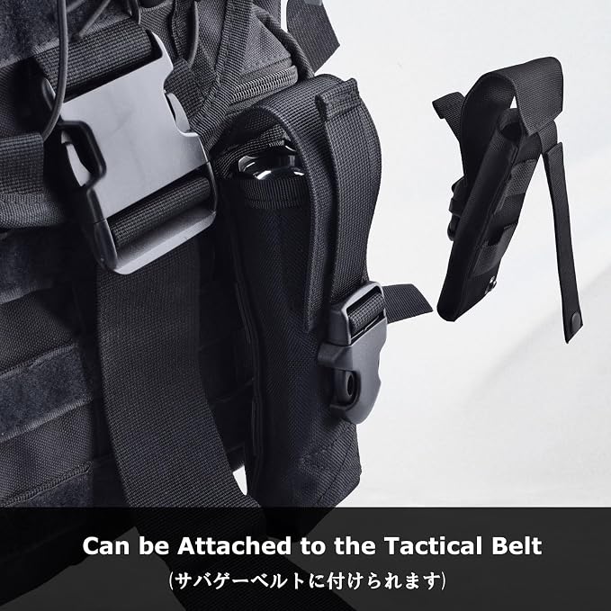YAPJEB Tactical Flashlight Pouch Holster, Rotatable Flashlight Holder Belt Clip Torch Carry Case for Police Military Security Belt Accessories