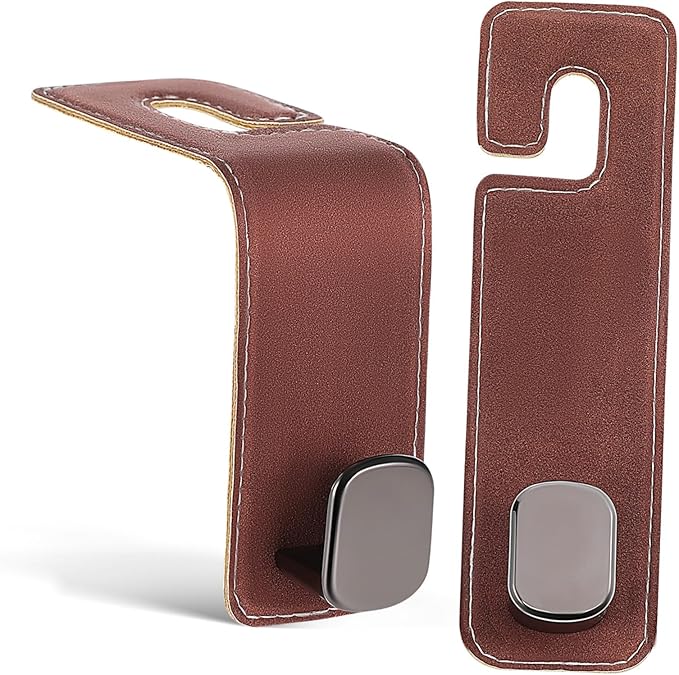 SOLUSTRE 2pcs Heavy-duty Metal Car Hooks for Headrest Purse Hanger Car Interior Accessories Easy Setup Stylish Organizer