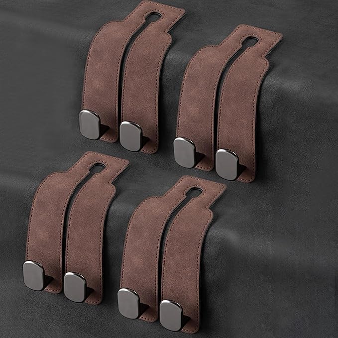 2 Pack Car Seat Back Hooks for Infiniti QX60 L51 2021- Suede Metal Interior Hanger Organizer Heavy Duty Durable Headrest Storage Accessories,Grey