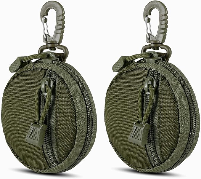 FRTKK 2 Pack Tactical Compact EDC Pouches Military Molle Utility Pouch Accessories Organizer Pouch Coin Purse Keychain Pocket Credit Card Holder Waist Pack