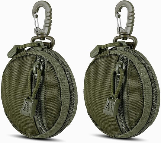FRTKK 2 Pack Tactical Compact EDC Pouches Military Molle Utility Pouch Accessories Organizer Pouch Coin Purse Keychain Pocket Credit Card Holder Waist Pack