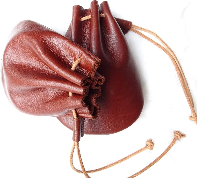 Fantastic Workmanship Genuine Leather Drawstring Coin Purse