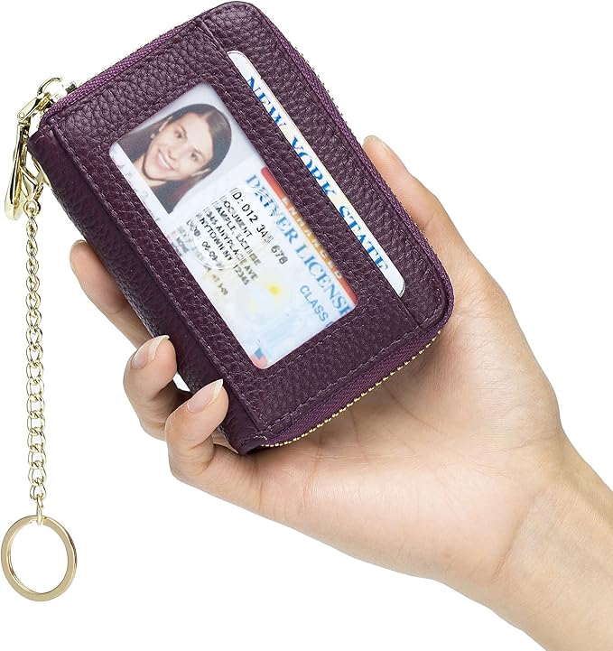 imeetu Rfid Credit Card Holder,Genuine Leather Businese Card Case,Rfid Blocking Wallet for Women & Men