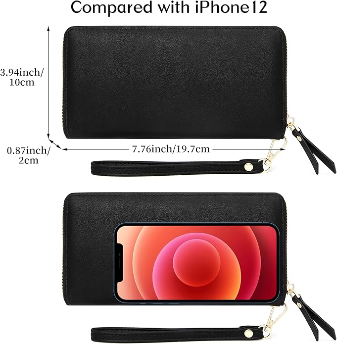 GEEAD Custom Design Wristlet Wallets for Women PU Leather RFID Blocking Wallet
