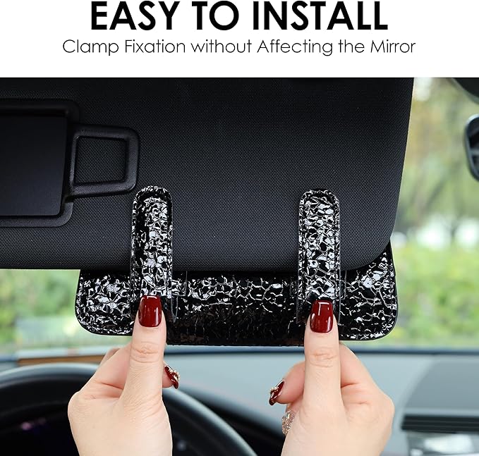 COOLYOUTH Sunglass Holder for Car Visor Car Sunglass Holder Glasses Holder with Clip Car Accessories for Women Men