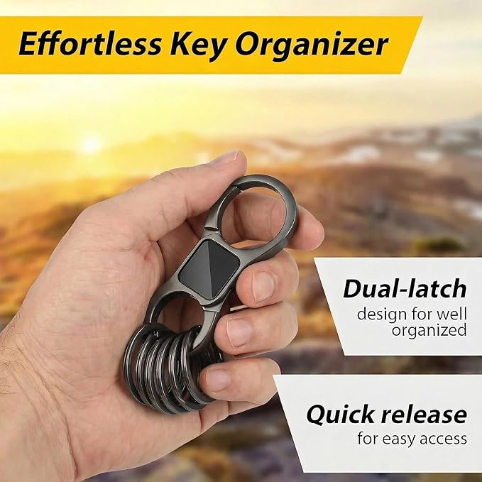 DAYGOS Key Chain - Quick Release Keychain with 8 Key Rings - Heavy Duty Car Keychains Organizer